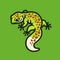 Cute green leopard gecko lizard logo