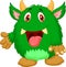 Cute green monster cartoon