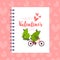 Cute green monster riding bicycle carrying girlfriend happy valentines day holiday celebration concept cartoon monsters