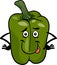 Cute green pepper cartoon illustration