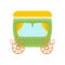 Cute Green Princess Fairytale Carriage Cartoon Vector Illustration