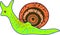 That is the cute green snail which is amazing art work