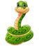 Cute green snake animal cartoon