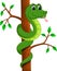 Cute green snake cartoon