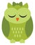 Cute Green St. Patrick Owl. Vector Owl with Bow