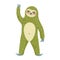 Cute green Three toed sloth Kids vector art