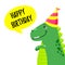 Cute greeting card with a dinosaur. Party invitation . Vector illustration