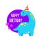 Cute greeting card with a dinosaur. Party invitation . Vector illustration