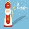 Cute greeting card with Saint Nicholas,