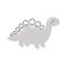 Cute grey dinosaur in scandinavian style. Funny cartoon dino for kids cards, baby shower, t-shirt, birthday invitation, house