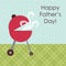 Cute Grill cookout as vintage Father`s Day card