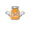 Cute Grinning apple jam mascot cartoon style