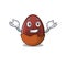 Cute Grinning chocolate egg mascot cartoon style