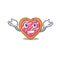 Cute Grinning cookie heart mascot cartoon style