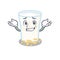 Cute Grinning oats milk mascot cartoon style