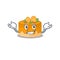 Cute Grinning orange cake mascot cartoon style