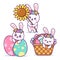 Cute group easter rabbit character