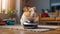 Cute guinea pig, robot vacuum cleaner home fluffy