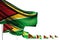 Cute Guyana isolated flags placed diagonal, picture with selective focus and space for your text - any occasion flag 3d
