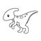 Cute Hadrosaurus Dinosaur Coloring Page Vector Illustration on White