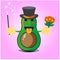 Cute half avocado magician cartoon character design