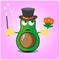 Cute half avocado magician cartoon character design