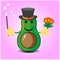 Cute half avocado magician cartoon character design