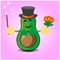 Cute half avocado magician cartoon character design