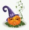 Cute halloween baby pumpkin, vector