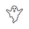 Cute Halloween Ghost Line Icon. Spooky and Scary Monster Halloween Outline Pictogram. Funny Dark Ghost under Sheet for