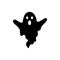 Cute Halloween Ghost Silhouette Icon. Spooky and Scary Monster Halloween Glyph Pictogram. Funny Dark Ghost under Sheet