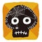 Cute Halloween illustration, skull, spider and spider web