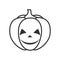 Cute Halloween Pumpkin Outline Flat Icon