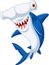 Cute hammerhead shark cartoon