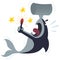 Cute hammerhead shark cartoon. Illustration for internet and mobile website