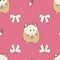 Cute Hamster Collection Large Pattern in Rose Peach Repeat Print Vector