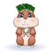 Cute hamster dancer hula, hawaii, summer concept, hamster cartoon characters, funny animal character