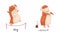 Cute Hamster Demonstrating English Language Preposition Word Vector Set