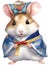 A cute Hamster in a hanbok. Ai-Generated.