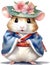 A cute Hamster in a hanbok. Ai-Generated.