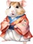 A cute Hamster in a hanbok. Ai-Generated.