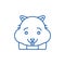 Cute hamster line icon concept. Cute hamster flat  vector symbol, sign, outline illustration.