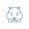 Cute hamster line icon concept. Cute hamster flat  vector symbol, sign, outline illustration.