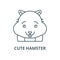 Cute hamster line icon, vector. Cute hamster outline sign, concept symbol, flat illustration