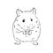 Cute hamster, pet, rodent, vector sketch illustration