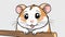 A cute hamster with a pink nose and big eyes