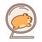 Cute hamster running in wheel