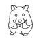 cute hamster sitting pet line icon vector illustration