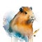 Cute hamster sitting on a rock in the starry night generative AI