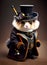 Cute hamster in victorian simpunk costume, anthropomorphic animal. Ai generated image